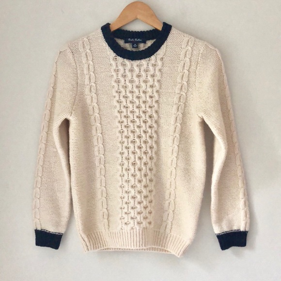 brooks brothers cotton cable crew neck sweater